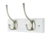 2 Victorian Satin Nickel Hooks On White Bloc Board