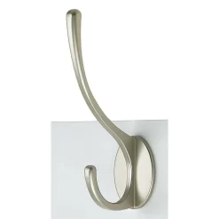 2 Victorian Satin Nickel Hooks On White Bloc Board -Furniture Series Store 12839440 8354964414540103