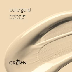 Crown Walls & Ceilings Matt Emulsion Paint Pale Gold - 2.5L -Furniture Series Store 12839466 1004969530152361