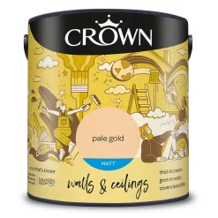 Crown Walls & Ceilings Matt Emulsion Paint Pale Gold - 2.5L -Furniture Series Store 12839466 1044969530242052