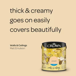 Crown Walls & Ceilings Matt Emulsion Paint Pale Gold - 2.5L -Furniture Series Store 12839466 1974969529978115