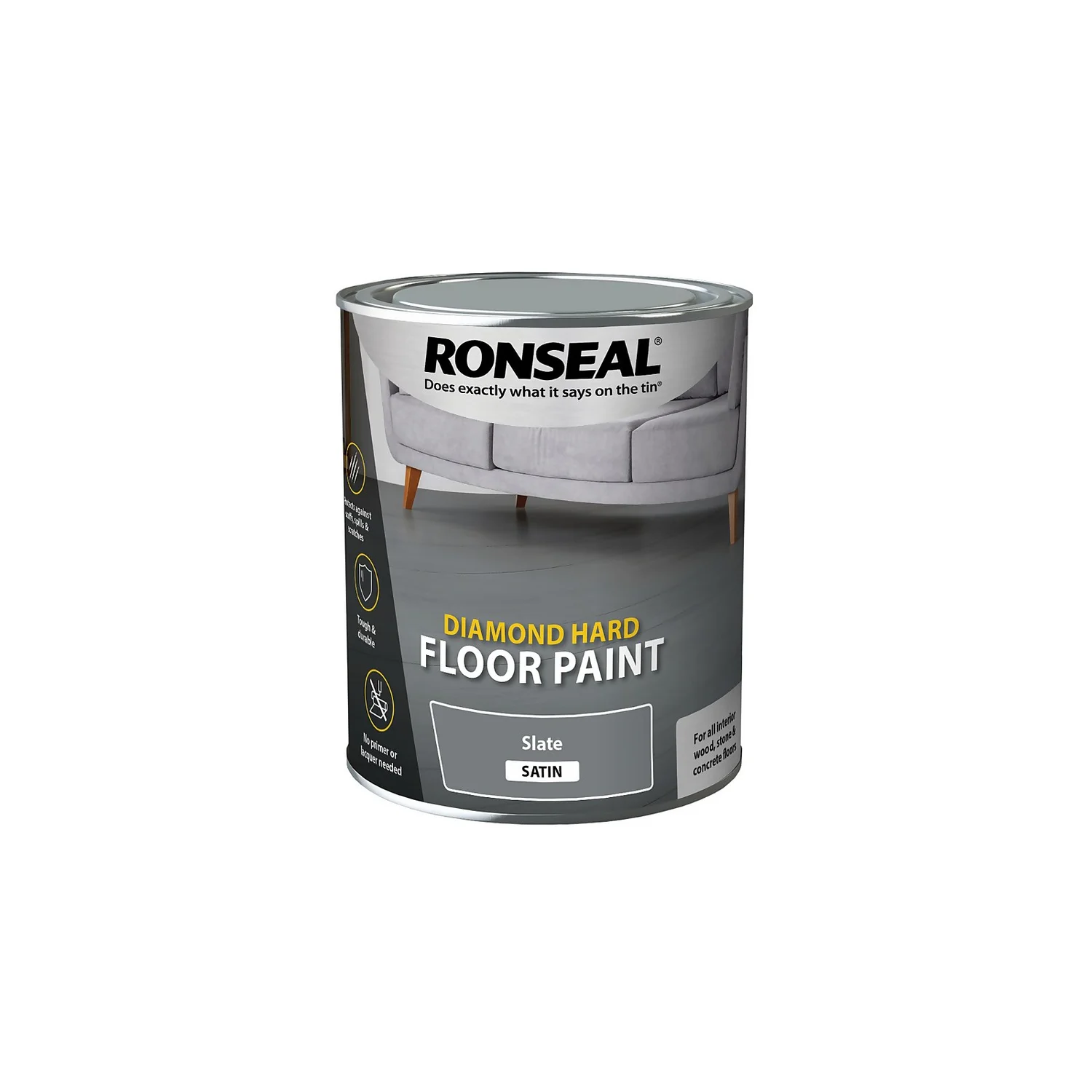 Ronseal Diamond Hard Slate - Floor Paint - 750ml 3 Ronseal Diamond Hard Slate - Floor Paint - 750ml