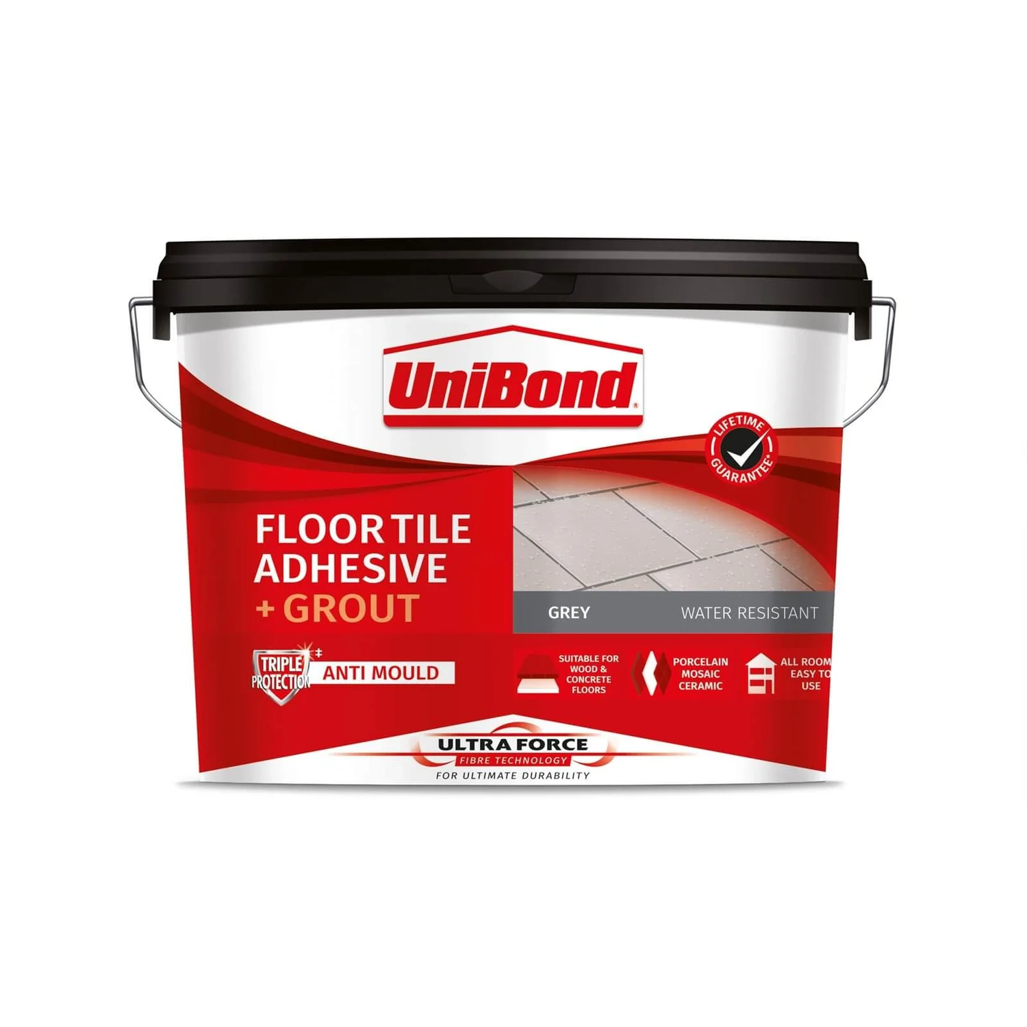 UniBond UltraForce Floor Tile Adhesive & Grout Grey 7.3kg 3 UniBond UltraForce Floor Tile Adhesive & Grout Grey 7.3kg