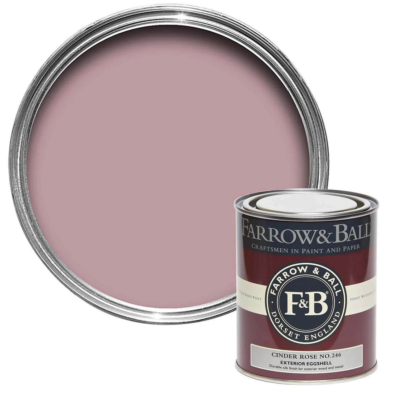 Farrow & Ball Exterior Eggshell Paint Cinder Rose - 750ml 3 Farrow & Ball Exterior Eggshell Paint Cinder Rose - 750ml