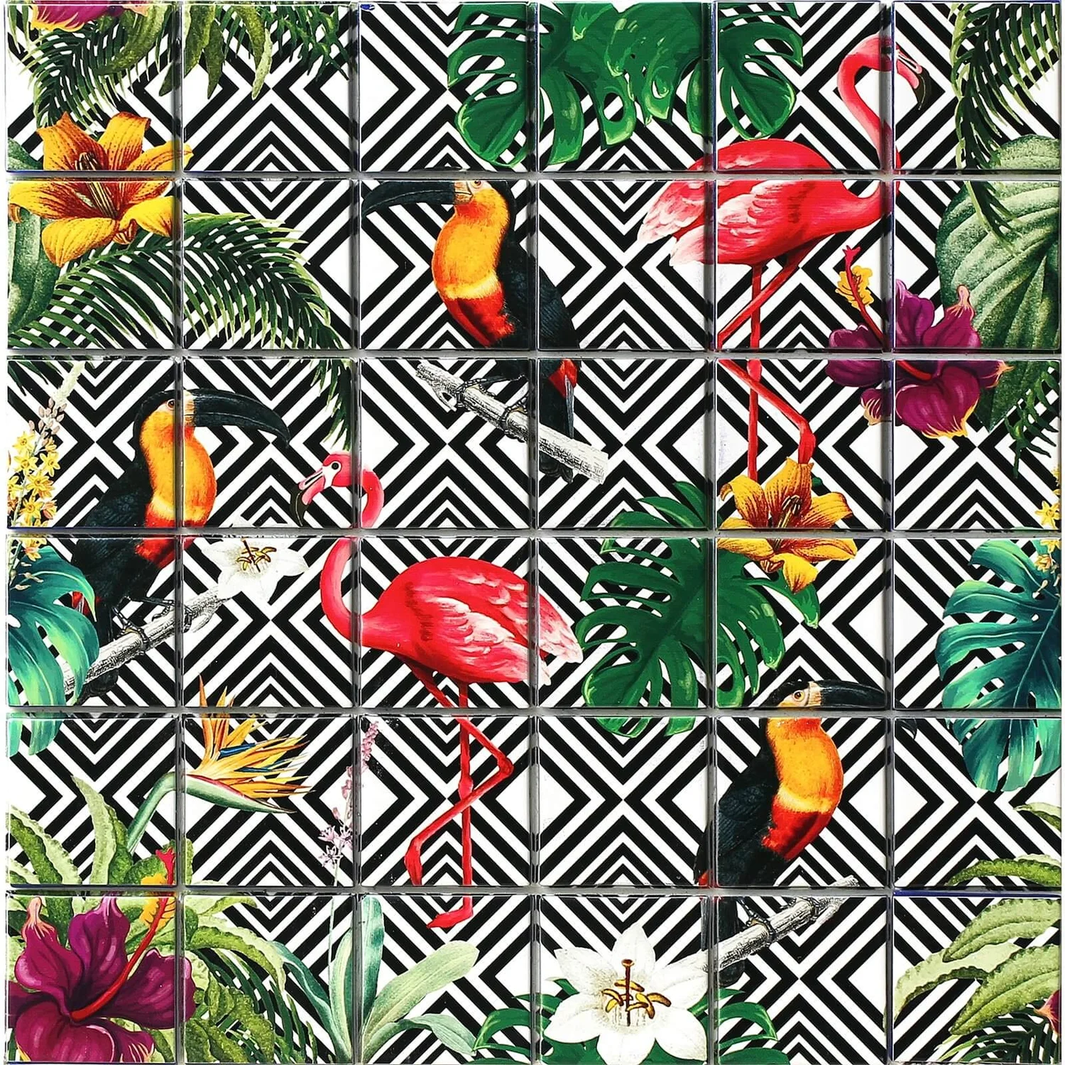 House Of Mosaics Tropical Mono Self-Adhesive Mosaic Tile Sheet 3 House Of Mosaics Tropical Mono Self-Adhesive Mosaic Tile Sheet