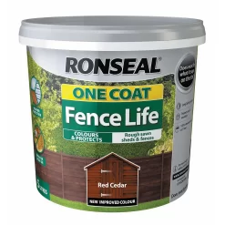 Ronseal One Coat Fence Life Paint Red Cedar - 5L -Furniture Series Store 12841672 9264942087194441
