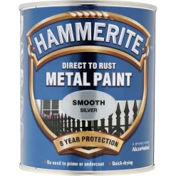 Hammerite Direct To Rust Smooth Silver Metal Paint - 750ml