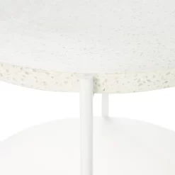 Solna Terrazo Side Table - White -Furniture Series Store 12876028 7984886270428389