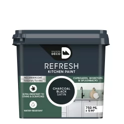 Maison Deco Refresh Kitchen Cupboards, Worktops & Splashbacks Paint Charcoal Black - 750ml