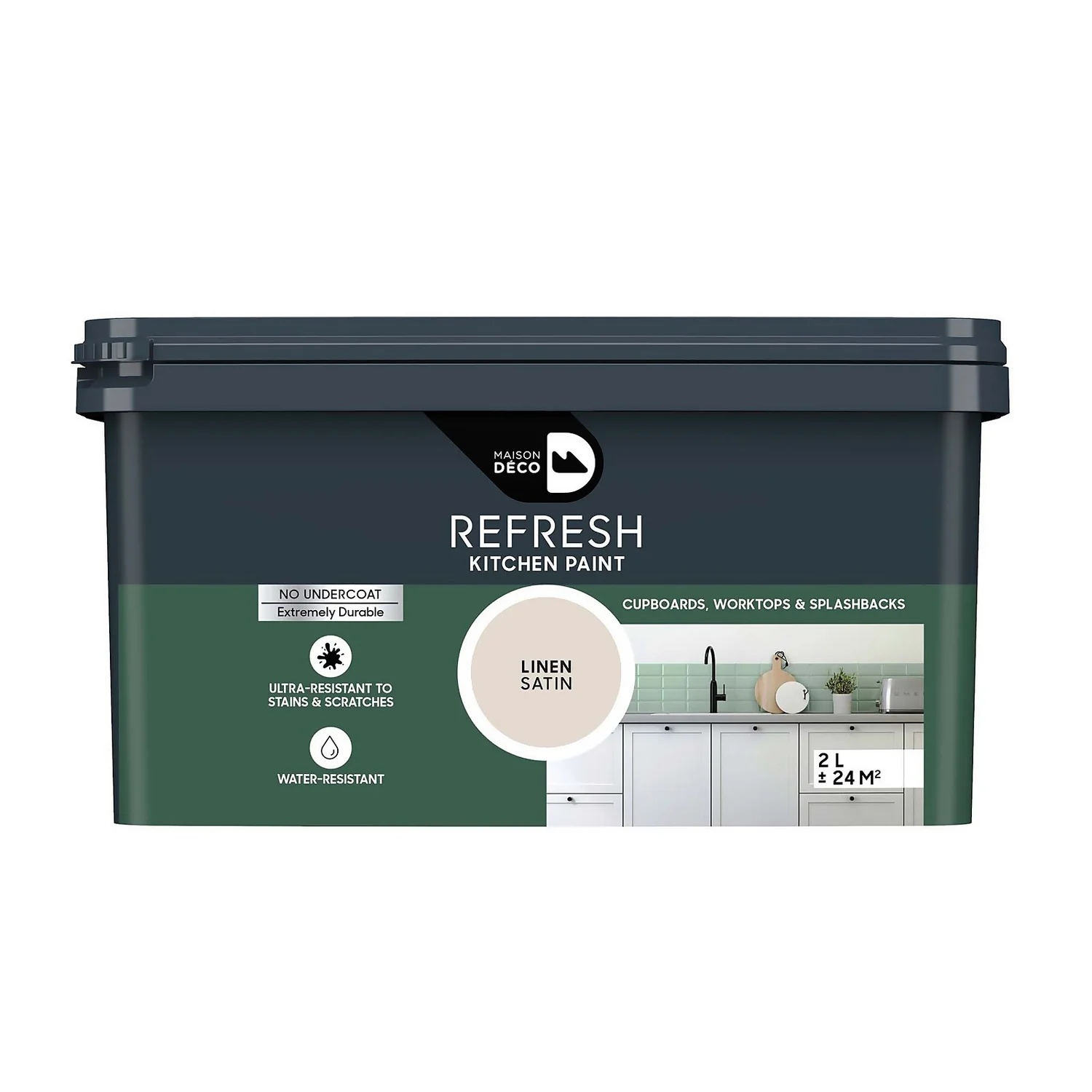 Maison Deco Refresh Kitchen Cupboards, Worktops & Splashbacks Paint Linen - 2L 3 Maison Deco Refresh Kitchen Cupboards, Worktops & Splashbacks Paint Linen - 2L