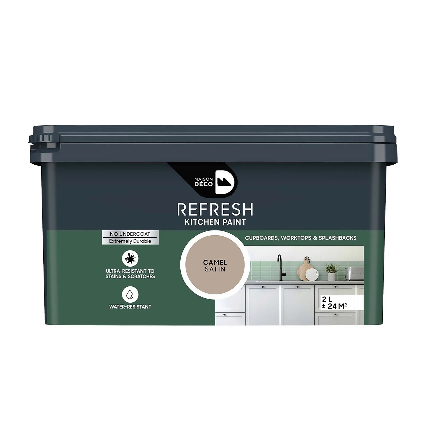 Maison Deco Refresh Kitchen Cupboards, Worktops & Splashbacks Paint Camel - 2L 3 Maison Deco Refresh Kitchen Cupboards, Worktops & Splashbacks Paint Camel - 2L