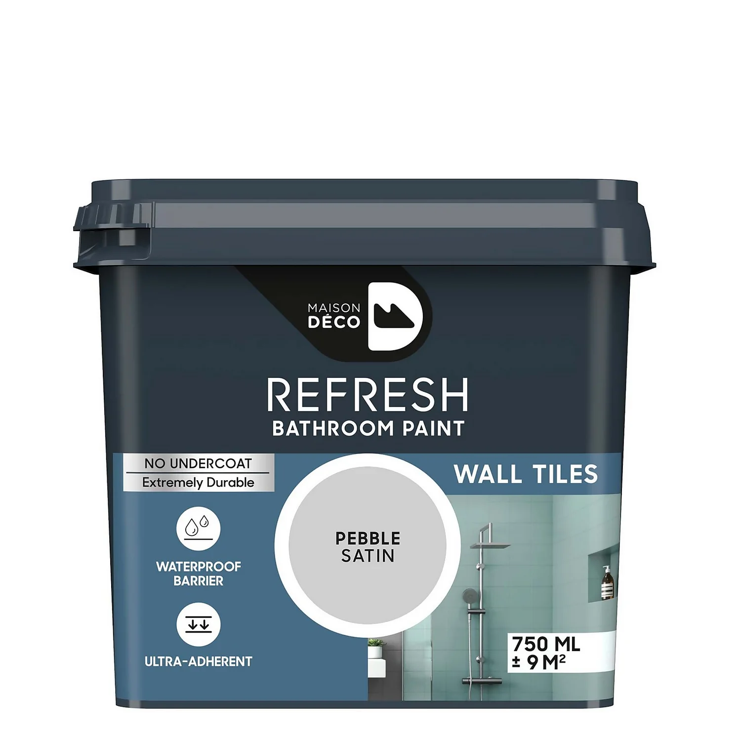Maison Deco Refresh Bathroom Wall Tile Paint Pebble - 750ml 3 Maison Deco Refresh Bathroom Wall Tile Paint Pebble - 750ml