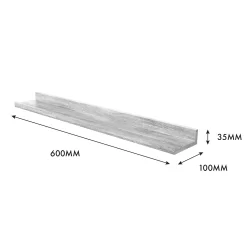 Flexi Storage Decorative Shelving Photo Shelf Grey Oak 600x35x100mm -Furniture Series Store 12878519 1174976461964811