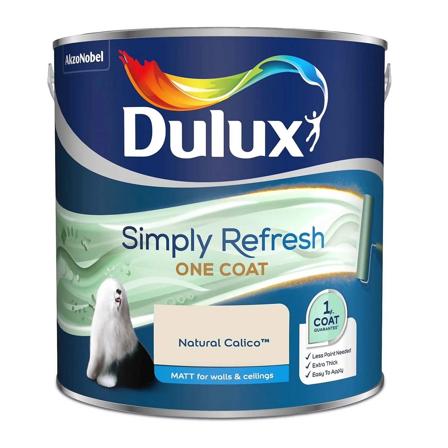 Dulux Simply Refresh One Coat Matt Emulsion Paint Natural Calico - 2.5L 6 Dulux Simply Refresh One Coat Matt Emulsion Paint Natural Calico - 2.5L - Image 4