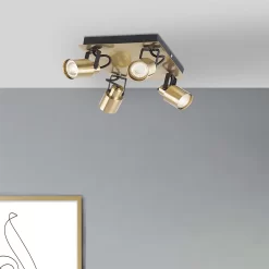 Lucy 4 Lamp Spotlight Bar - Gold & Black -Furniture Series Store 12882219 1494843518635151