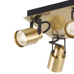 Lucy 4 Lamp Spotlight Bar - Gold & Black -Furniture Series Store 12882219 1984843518666783