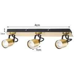 Lucy 3 Lamp Spotlight Plate - Gold & Black -Furniture Series Store 12882221 1804843518979659