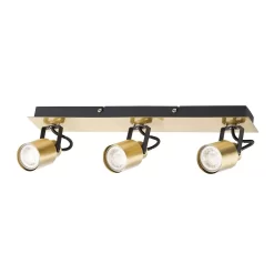 Lucy 3 Lamp Spotlight Plate - Gold & Black
