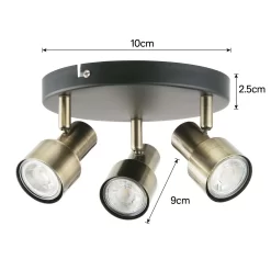 Noah 3 Lamp Spotlight Plate - Black & Antique Brass 12 Noah 3 Lamp Spotlight Plate - Black & Antique Brass -Furniture Series Store 12882222 5454843519127148