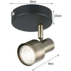 Noah Single Lamp Spotlight - Black & Antique Brass -Furniture Series Store 12882223 1074843519046109