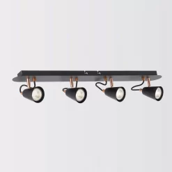 Emma 4 Lamp Spotlight Bar - Black & Copper -Furniture Series Store 12882225 1914843519450953