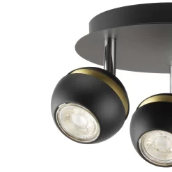 Austin 3 Lamp Spotlight Plate - Black & Gold -Furniture Series Store 12882230 2044843520211471