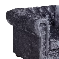 Chesterfield Crushed Velvet Armchair - Petrol Blue -Furniture Series Store 12882324 4874843612998858