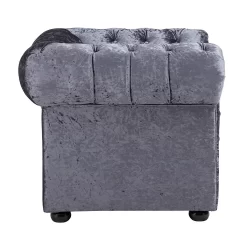 Chesterfield Crushed Velvet Armchair - Petrol Blue -Furniture Series Store 12882324 7234843612935642