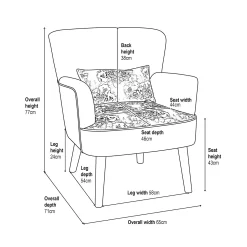 Flora Print Seat Armchair -Furniture Series Store 12882872 5915018741143911