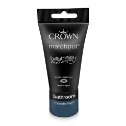 Crown Easyclean Bathroom Paint Midnight Navy - 40ml -Furniture Series Store 12886554 1994853989651176