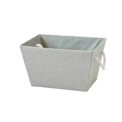 Neutral Herringbone Medium Storage Basket