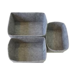 Set Of 3 Grey Oval Felt Baskets -Furniture Series Store 12886601 1784857031680822