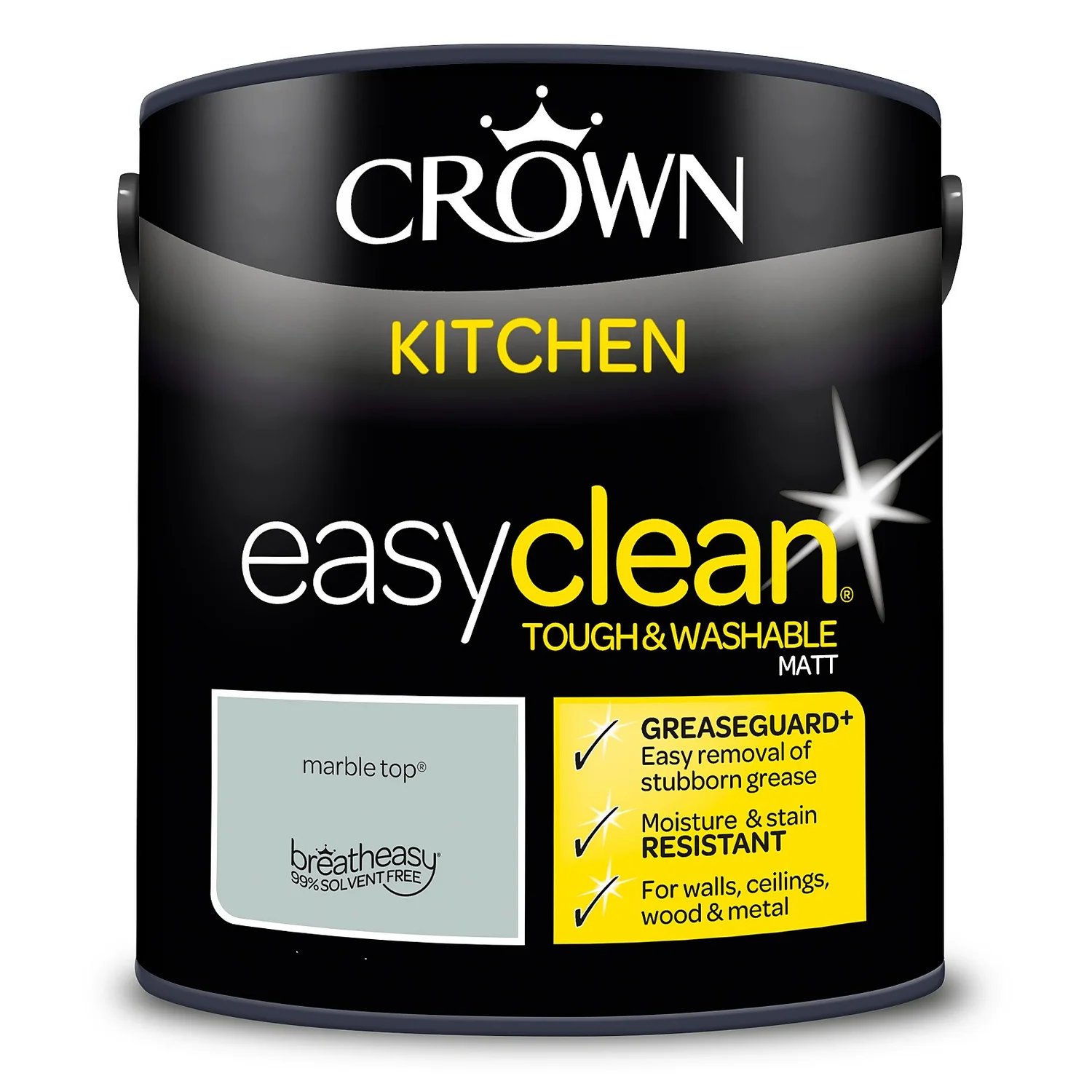 Crown Easyclean®Greaseguard+ Kitchen Matt Washable Multi Surface Paint Marble Top® - 2.5L 9 Crown Easyclean®Greaseguard+ Kitchen Matt Washable Multi Surface Paint Marble Top® - 2.5L - Image 7