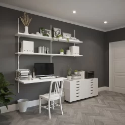 Anti-bacterial Twin Slot Shelving Kit - 1981mm White Twinslot And 320mm Brackets - White -Furniture Series Store 12889038 2554849582824321