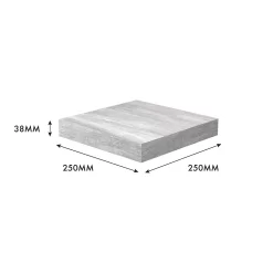 Flexi Storage Decorative Shelving Floating Shelf Grey Oak 250x38x250mm -Furniture Series Store 12889892 4994976219095233