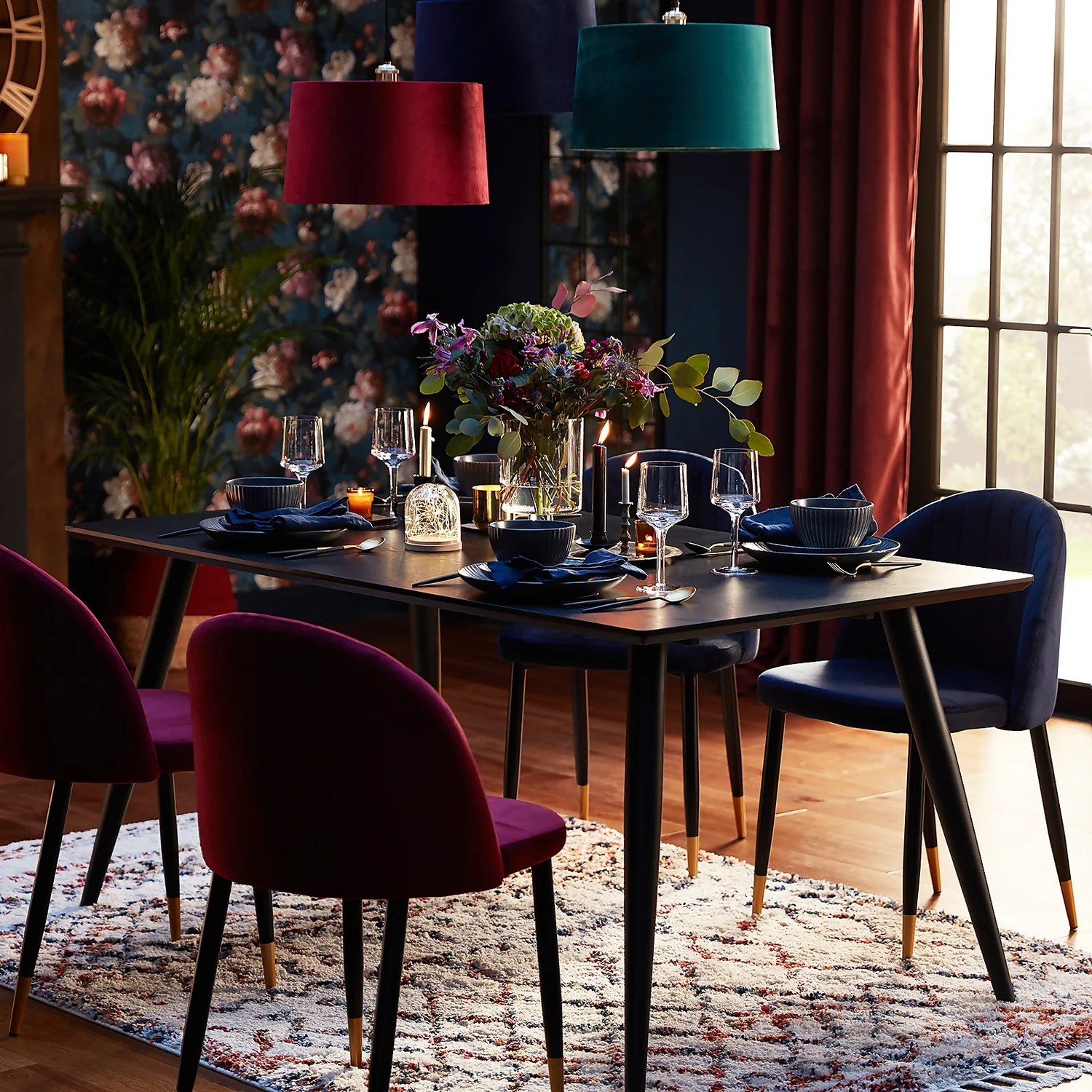 Illona Velvet Dining Chairs - Set Of 2 - Berry 4 Illona Velvet Dining Chairs - Set Of 2 - Berry - Image 2