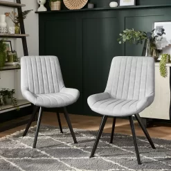 Dalston Dining Chair - Set Of 2 - Silver -Furniture Series Store 12915457 4834971603882609
