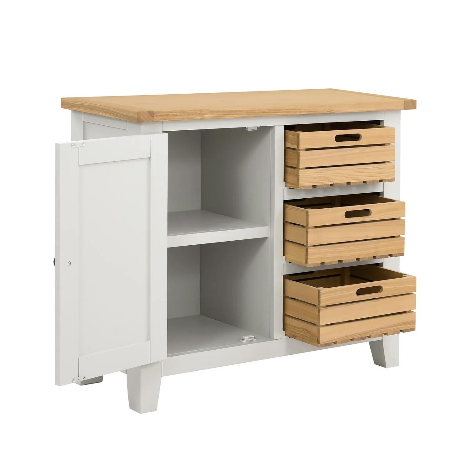 Ashstead Small Sideboard - Oak & Ivory 5 Ashstead Small Sideboard - Oak & Ivory - Image 3