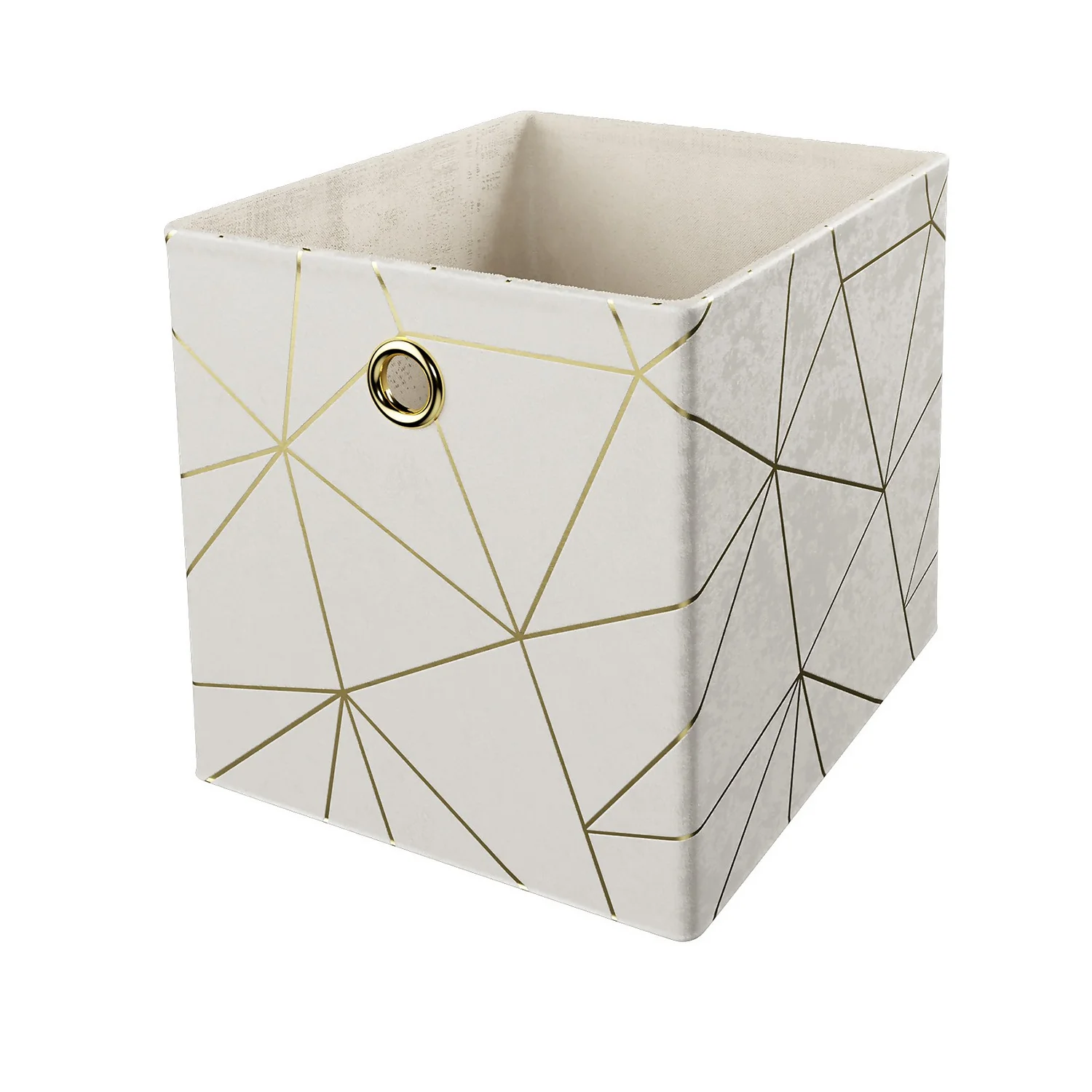 Clever Cube Velvet Geometric Insert - Cream & Gold 3 Clever Cube Velvet Geometric Insert - Cream & Gold