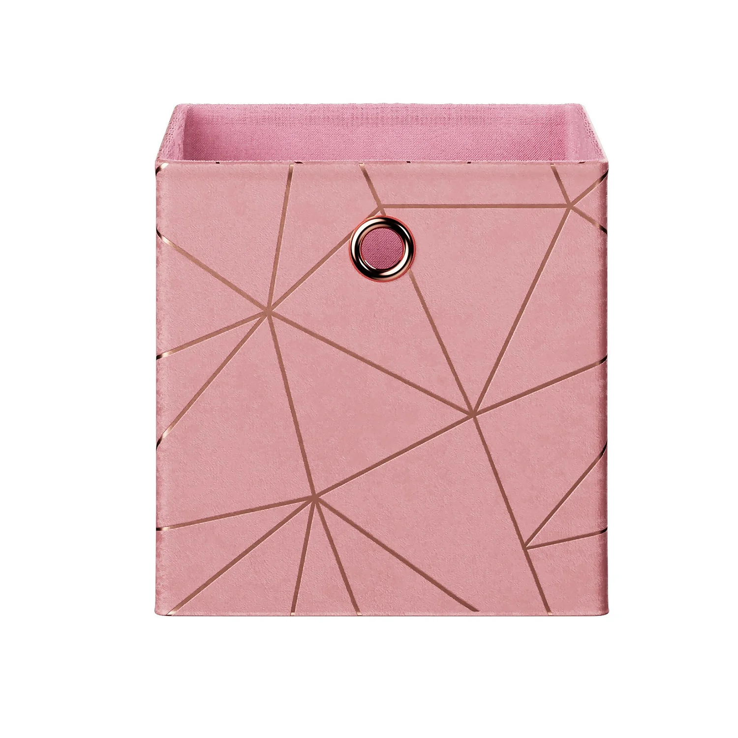 Clever Cube Velvet Geometric Insert - Pink & Rose Gold 5 Clever Cube Velvet Geometric Insert - Pink & Rose Gold - Image 3