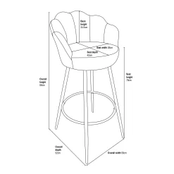 Sophia Bar Stool - Navy -Furniture Series Store 12937425 4495009657645271