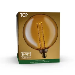 TCP Decorative Lightbulb LED Large Globe ES 3W/8W Warm Amber 1 Pack -Furniture Series Store 12968023 1454853931401484