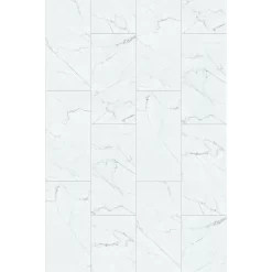 Plancs White Marble Self-Adhesive Vinyl Floor Tile - 5pc Pack Covers 0.93sqm