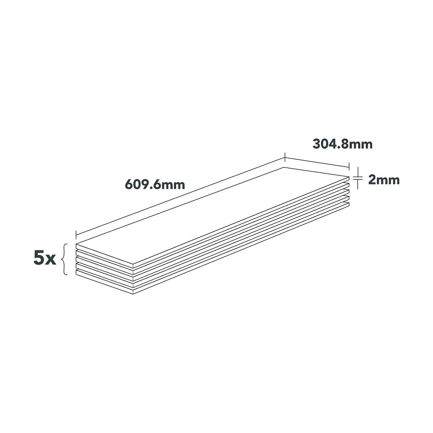 Plancs White Slate Self-Adhesive Vinyl Floor Tile - 5pc Pack Covers 0.93sqm 6 Plancs White Slate Self-Adhesive Vinyl Floor Tile - 5pc Pack Covers 0.93sqm - Image 4