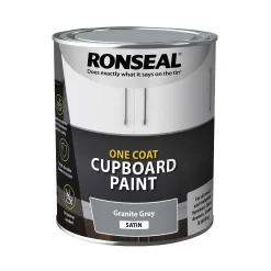 Ronseal One Coat Cupboard Paint Granite Grey Satin - 750ml
