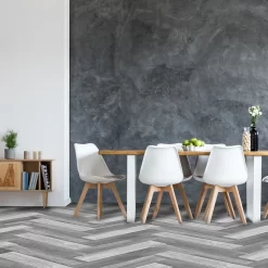 None Venice Grey Herringbone Vinyl Sheet Flooring 3x2m Roll -Furniture Series Store 13053380 5495002421390949