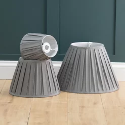 Raye Dove Pleated Taper Silk Shade - 30cm -Furniture Series Store 13139400 1014944148252362