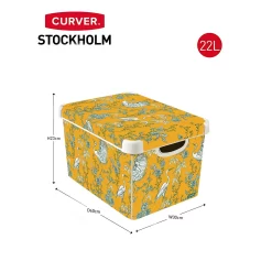 Curver Stockholm Stork Deco Storage Box - Yellow - 22L -Furniture Series Store 13169628 7774898511971226