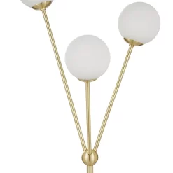 Orb 3 Light Floor Lamp - Brass & Opal -Furniture Series Store 13208308 1284896913045569