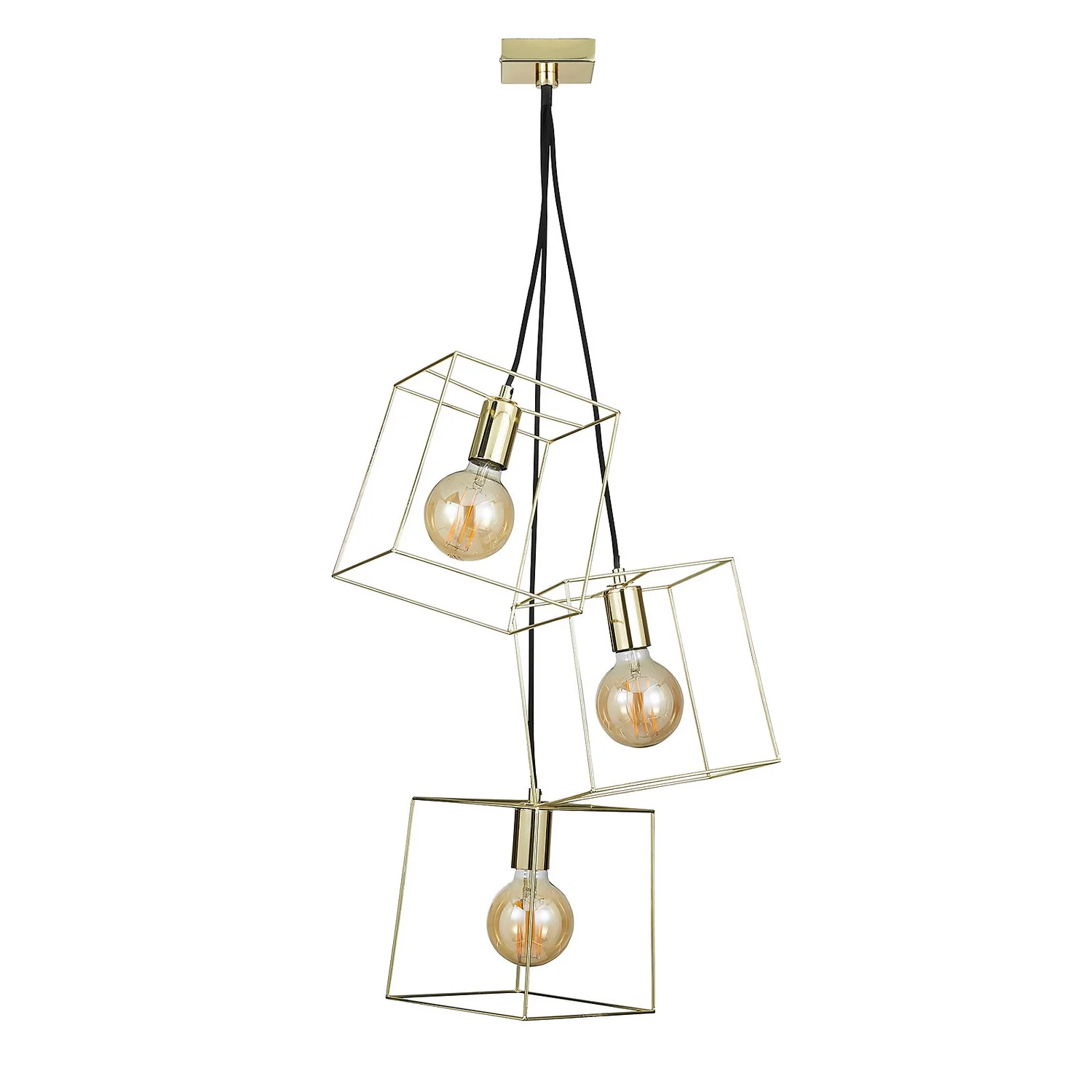 Edge 3 Light Cluster Pendant - Polished Brass 4 Edge 3 Light Cluster Pendant - Polished Brass - Image 3